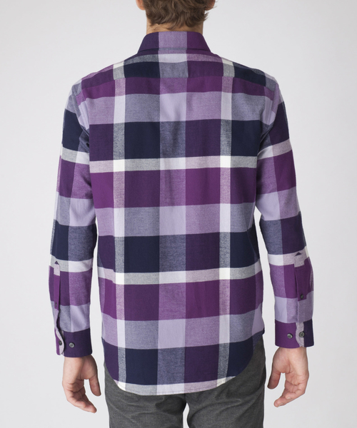 BLACK LABEL CRESTBRIDGE（ブラックレーベル・クレストブリッジ）の「ファインタッチフランネルクレストブリッジチェックシャツ（シャツ/ブラウス・メンズ・ネイビー/グレー系その他/パープル系その他4/ピンク系その他/オフホワイト・LL/M/L/S）」の6枚目の写真