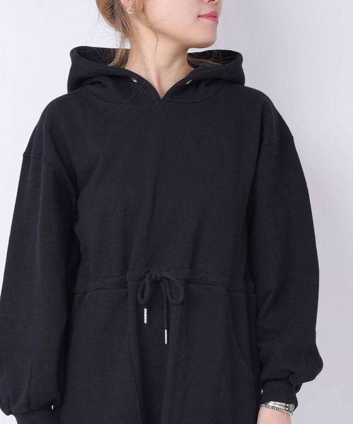 Khaju（カージュ）の「Khaju:フードスウェットワンピース（ワンピース・レディース・ブラック/ライトグレー/ベージュ/ブルー・ONE SIZE）」の19枚目の写真