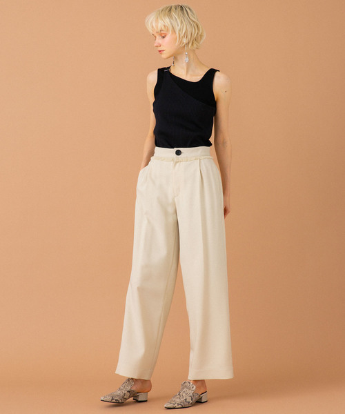 UNITED TOKYO（ユナイテッドトウキョウ）の「フレイズメッシュパンツ（その他パンツ・レディース・ベージュ/ブラック・1/2）」の4枚目の写真