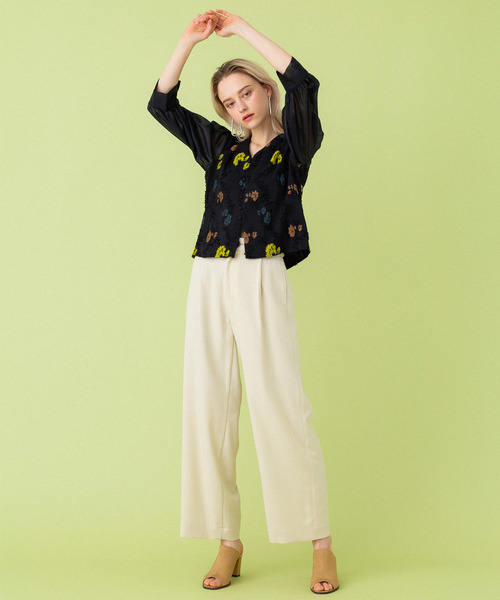 UNITED TOKYO（ユナイテッドトウキョウ）の「フレイズメッシュパンツ（その他パンツ・レディース・ベージュ/ブラック・1/2）」の18枚目の写真