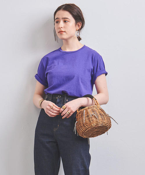 UNITED ARROWS(ユナイテッドアローズ)の「別注<Hanes(ヘインズ)> クルーネック Tシャツ◆(Tシャツ/カットソー・レディース・ホワイト/ブラック/パープル・MEDIUM)」の8枚目の写真