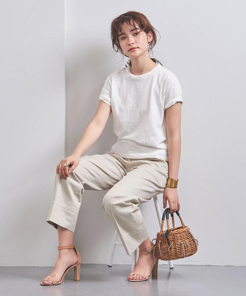 UNITED ARROWS(ユナイテッドアローズ)の「別注<Hanes(ヘインズ)> クルーネック Tシャツ◆(Tシャツ/カットソー・レディース・ホワイト/ブラック/パープル・MEDIUM)」の9枚目の写真