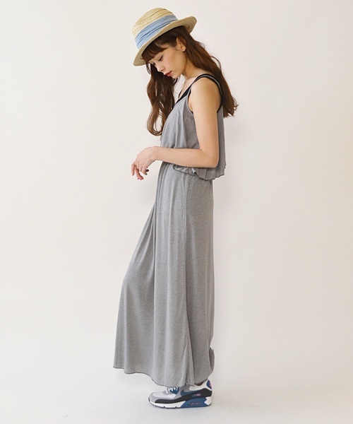 Khaju（カージュ）の「Khaju: マキシキャミワンピース□（ワンピース・レディース・ブラック/グレー/ブルー・ONE SIZE）」の4枚目の写真