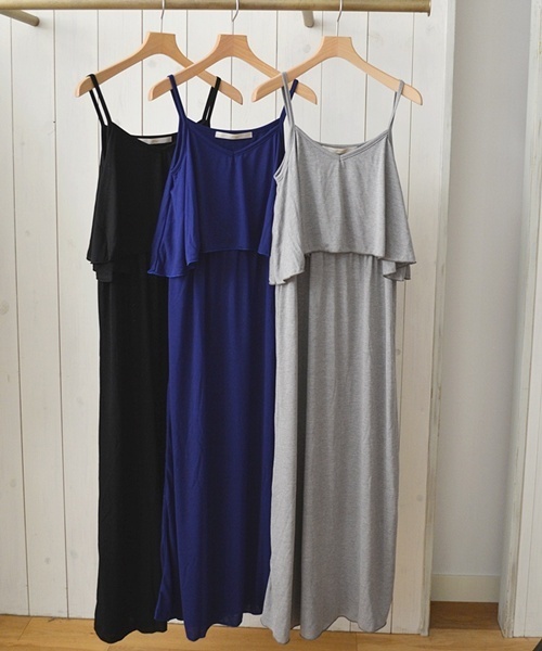 Khaju（カージュ）の「Khaju: マキシキャミワンピース□（ワンピース・レディース・ブラック/グレー/ブルー・ONE SIZE）」の8枚目の写真