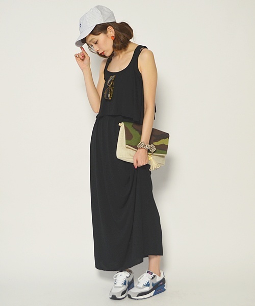 Khaju（カージュ）の「Khaju: マキシキャミワンピース□（ワンピース・レディース・ブラック/グレー/ブルー・ONE SIZE）」の9枚目の写真