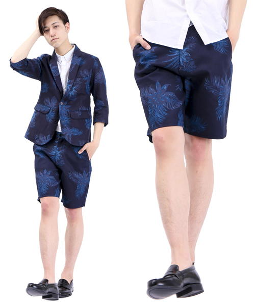 WEGO（ウィゴー）の「WEGO/フローラルプリペラショーツ（その他パンツ・メンズ・ネイビー/ワイン・LARGE/MEDIUM）」の2枚目の写真