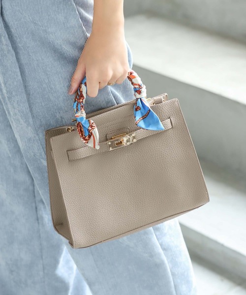 スカーフハンドルミディバッグ（ハンドバッグ）｜Edit Sheen