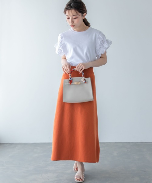 Edit Sheen(エディットシーン)の「スカーフハンドルミディバッグ(ハンドバッグ・レディース・ブラック/アイボリー/モカ・FREE)」の21枚目の写真