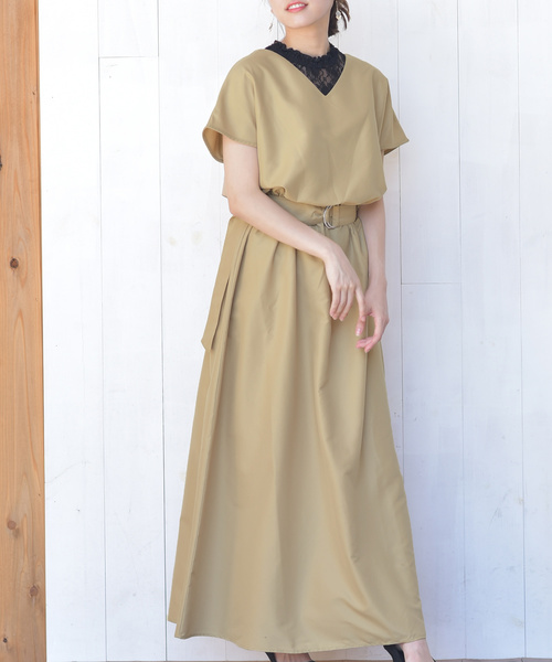 rps（アールピーエス）の「ベルト付きマキシワンピース（ワンピース・レディース・ブラック/ベージュ/モカ/グレイッシュベージュ・M）」の12枚目の写真