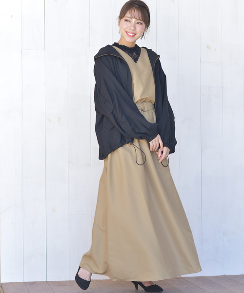 rps（アールピーエス）の「ベルト付きマキシワンピース（ワンピース・レディース・ブラック/ベージュ/モカ/グレイッシュベージュ・M）」の16枚目の写真