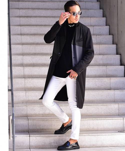 JOKER(ジョーカー)の「切替チェスターコート アウター(チェスターコート・メンズ・ブラック系その他/ブラック・M/L/XL)」の3枚目の写真