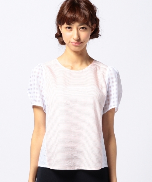 Another Edition（アナザーエディション）の「AE 3クロス ホソBOR  T（シャツ/ブラウス・レディース・シャーベット/ライトブルー・フリー）」の7枚目の写真