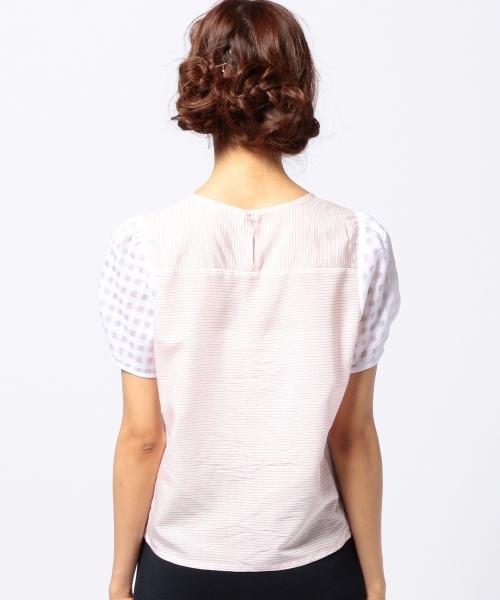 Another Edition（アナザーエディション）の「AE 3クロス ホソBOR  T（シャツ/ブラウス・レディース・シャーベット/ライトブルー・フリー）」の5枚目の写真