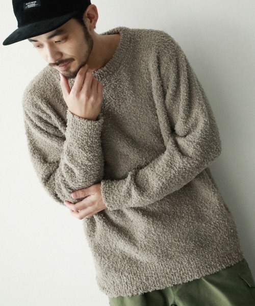 BAYFLOW(ベイフロー)の「キョウネンシャギープルオーバー(ニット/セーター・メンズ・ベージュ/オフホワイト/ネイビー・MEDIUM/LARGE/SMALL)」の2枚目の写真