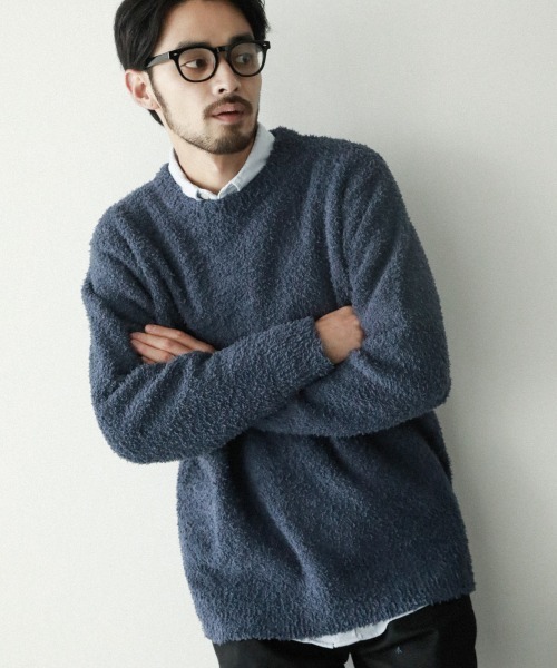 BAYFLOW(ベイフロー)の「キョウネンシャギープルオーバー(ニット/セーター・メンズ・ベージュ/オフホワイト/ネイビー・MEDIUM/LARGE/SMALL)」の4枚目の写真