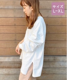 apres jour | 【大きいサイズ】スリット入りBIGロンＴ【ZOZOTOWN限定アイテム】(Tシャツ/カットソー)