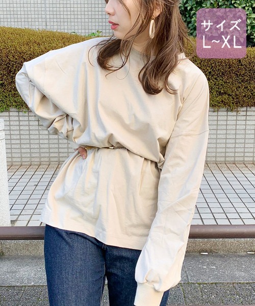 apres jour（アプレジュール）の「【大きいサイズ】スリット入りBIGロンＴ【ZOZOTOWN限定アイテム】（Tシャツ/カットソー・レディース・オフホワイト/ライトベージュ/モカ・X-LARGE）」の3枚目の写真