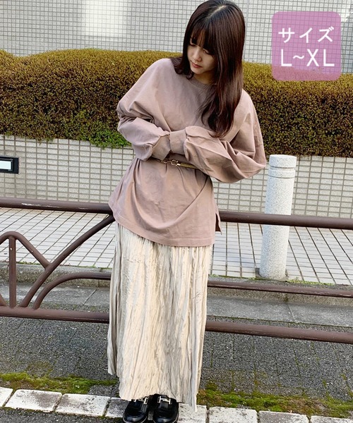 apres jour（アプレジュール）の「【大きいサイズ】スリット入りBIGロンＴ【ZOZOTOWN限定アイテム】（Tシャツ/カットソー・レディース・オフホワイト/ライトベージュ/モカ・X-LARGE）」の21枚目の写真