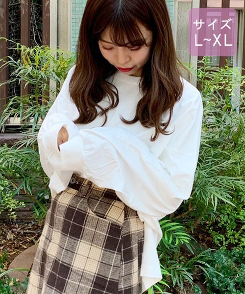 apres jour（アプレジュール）の「【大きいサイズ】スリット入りBIGロンＴ【ZOZOTOWN限定アイテム】（Tシャツ/カットソー・レディース・オフホワイト/ライトベージュ/モカ・X-LARGE）」の4枚目の写真