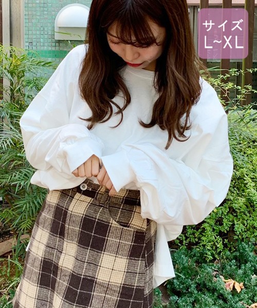 apres jour（アプレジュール）の「【大きいサイズ】スリット入りBIGロンＴ【ZOZOTOWN限定アイテム】（Tシャツ/カットソー・レディース・オフホワイト/ライトベージュ/モカ・X-LARGE）」の5枚目の写真