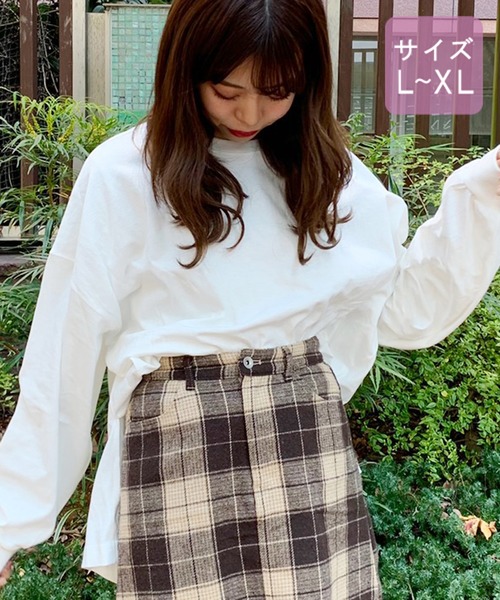 apres jour（アプレジュール）の「【大きいサイズ】スリット入りBIGロンＴ【ZOZOTOWN限定アイテム】（Tシャツ/カットソー・レディース・オフホワイト/ライトベージュ/モカ・X-LARGE）」の6枚目の写真