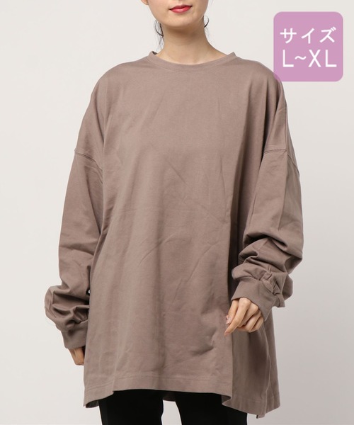 apres jour（アプレジュール）の「【大きいサイズ】スリット入りBIGロンＴ【ZOZOTOWN限定アイテム】（Tシャツ/カットソー・レディース・オフホワイト/ライトベージュ/モカ・X-LARGE）」の7枚目の写真