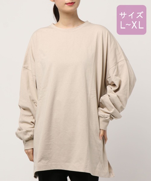 apres jour（アプレジュール）の「【大きいサイズ】スリット入りBIGロンＴ【ZOZOTOWN限定アイテム】（Tシャツ/カットソー・レディース・オフホワイト/ライトベージュ/モカ・X-LARGE）」の15枚目の写真