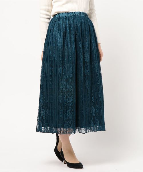 coca（coca）（コカ）の「総レースプリーツスカート（スカート・レディース・ブルー/ライトグリーン・ONE SIZE）」の6枚目の写真