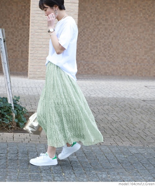 coca（coca）（コカ）の「総レースプリーツスカート（スカート・レディース・ブルー/ライトグリーン・ONE SIZE）」の16枚目の写真