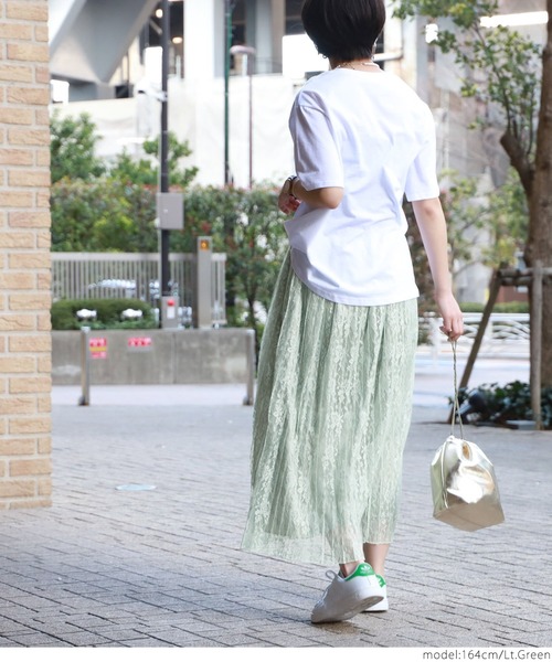 coca（coca）（コカ）の「総レースプリーツスカート（スカート・レディース・ブルー/ライトグリーン・ONE SIZE）」の15枚目の写真