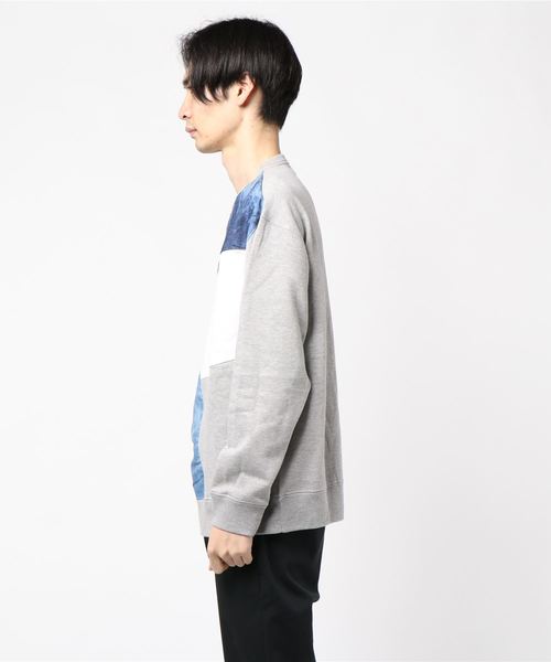 JUNRED（ジュンレッド）の「デニムクレイジースウェット（スウェット・メンズ・ホワイト/ネイビー/グレー・LL/M/L）」の5枚目の写真