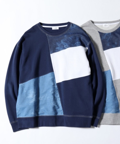 JUNRED（ジュンレッド）の「デニムクレイジースウェット（スウェット・メンズ・ホワイト/ネイビー/グレー・LL/M/L）」の3枚目の写真