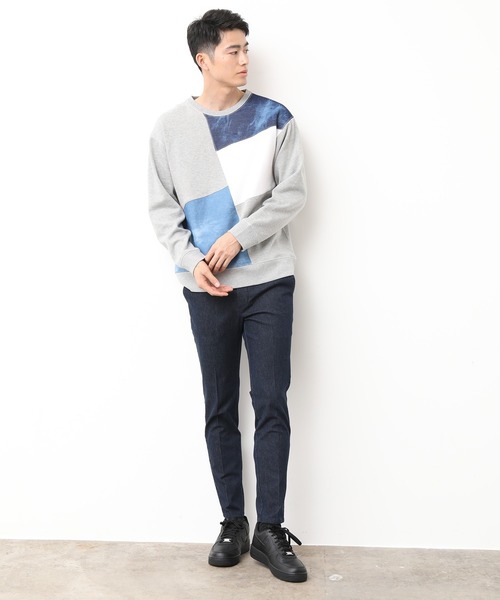 JUNRED（ジュンレッド）の「デニムクレイジースウェット（スウェット・メンズ・ホワイト/ネイビー/グレー・LL/M/L）」の6枚目の写真