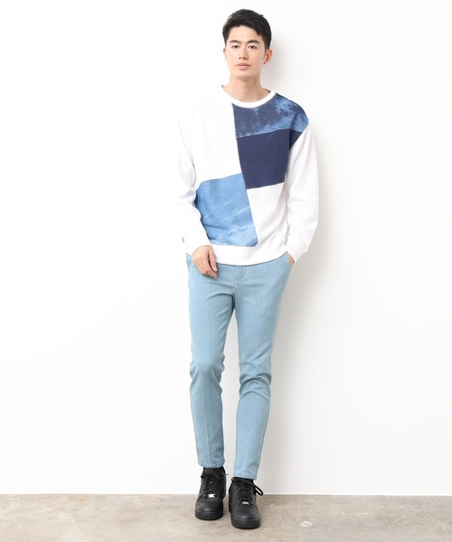 JUNRED（ジュンレッド）の「デニムクレイジースウェット（スウェット・メンズ・ホワイト/ネイビー/グレー・LL/M/L）」の7枚目の写真