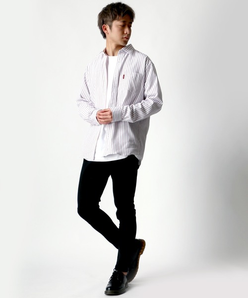 CONVERSE(コンバース)の「CONVERSE/コンバース ヘリンボン チェック ストライプ シャツ/シャツジャケット(シャツ/ブラウス・メンズ・ブルー系その他2/ホワイト系その他2/ブルー系その他/ネイビー/ホワイト系その他/グリーン/ブルー/レッド・L/LL/M)」の12枚目の写真