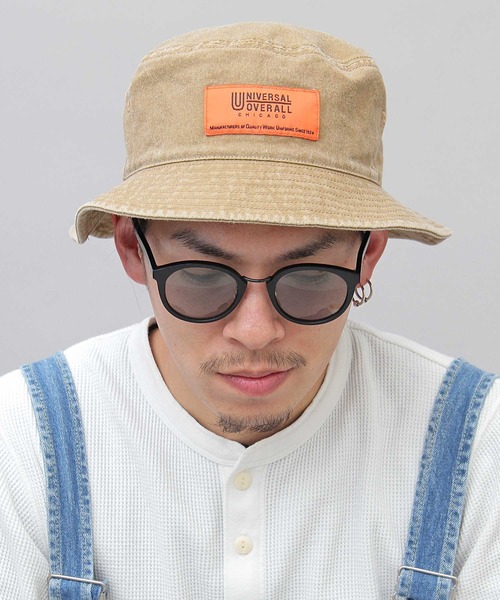 UNIVERSAL OVERALL（ユニバーサルオーバーオール）の「UNIVERSAL OVERALL / ユニバーサルオーバーオール / 硫化染め バケットハット / ハット（ハット・メンズ・ブラック/ベージュ・FREE）」の2枚目の写真