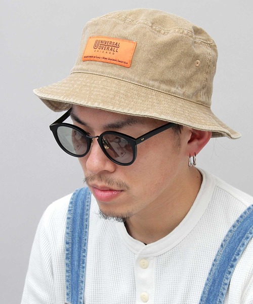 UNIVERSAL OVERALL（ユニバーサルオーバーオール）の「UNIVERSAL OVERALL / ユニバーサルオーバーオール / 硫化染め バケットハット / ハット（ハット・メンズ・ブラック/ベージュ・FREE）」の4枚目の写真