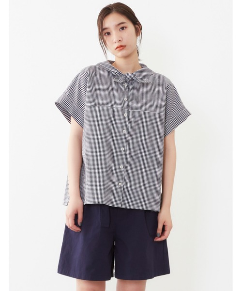 POU DOU DOU(プードゥドゥ)の「【FUDGE5月号掲載】ネッカチーフブラウス(シャツ/ブラウス・レディース・ブラック/ベージュ/ネイビー/オフホワイト・3)」の3枚目の写真