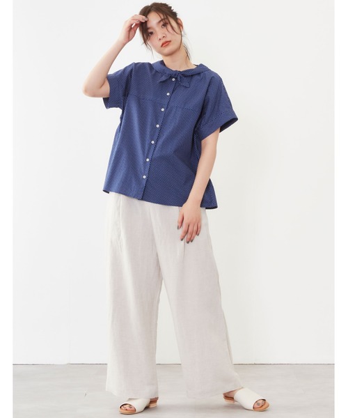 POU DOU DOU(プードゥドゥ)の「【FUDGE5月号掲載】ネッカチーフブラウス(シャツ/ブラウス・レディース・ブラック/ベージュ/ネイビー/オフホワイト・3)」の20枚目の写真