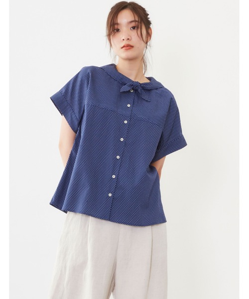 POU DOU DOU(プードゥドゥ)の「【FUDGE5月号掲載】ネッカチーフブラウス(シャツ/ブラウス・レディース・ブラック/ベージュ/ネイビー/オフホワイト・3)」の22枚目の写真