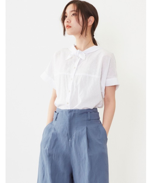 POU DOU DOU(プードゥドゥ)の「【FUDGE5月号掲載】ネッカチーフブラウス(シャツ/ブラウス・レディース・ブラック/ベージュ/ネイビー/オフホワイト・3)」の5枚目の写真