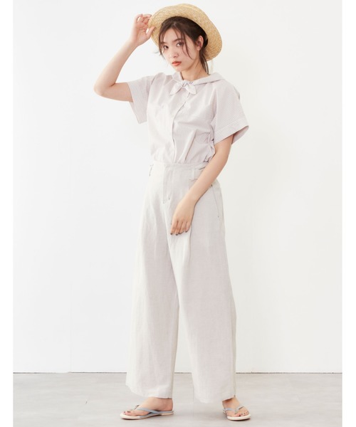 POU DOU DOU(プードゥドゥ)の「【FUDGE5月号掲載】ネッカチーフブラウス(シャツ/ブラウス・レディース・ブラック/ベージュ/ネイビー/オフホワイト・3)」の8枚目の写真