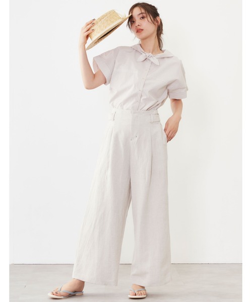 POU DOU DOU(プードゥドゥ)の「【FUDGE5月号掲載】ネッカチーフブラウス(シャツ/ブラウス・レディース・ブラック/ベージュ/ネイビー/オフホワイト・3)」の9枚目の写真