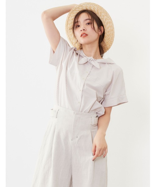 POU DOU DOU(プードゥドゥ)の「【FUDGE5月号掲載】ネッカチーフブラウス(シャツ/ブラウス・レディース・ブラック/ベージュ/ネイビー/オフホワイト・3)」の12枚目の写真