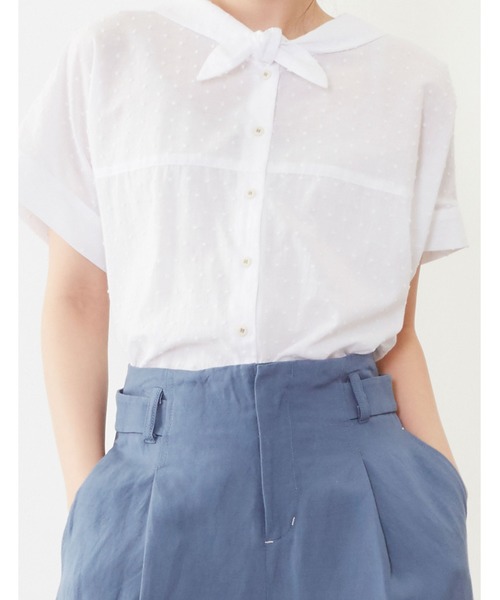 POU DOU DOU(プードゥドゥ)の「【FUDGE5月号掲載】ネッカチーフブラウス(シャツ/ブラウス・レディース・ブラック/ベージュ/ネイビー/オフホワイト・3)」の15枚目の写真