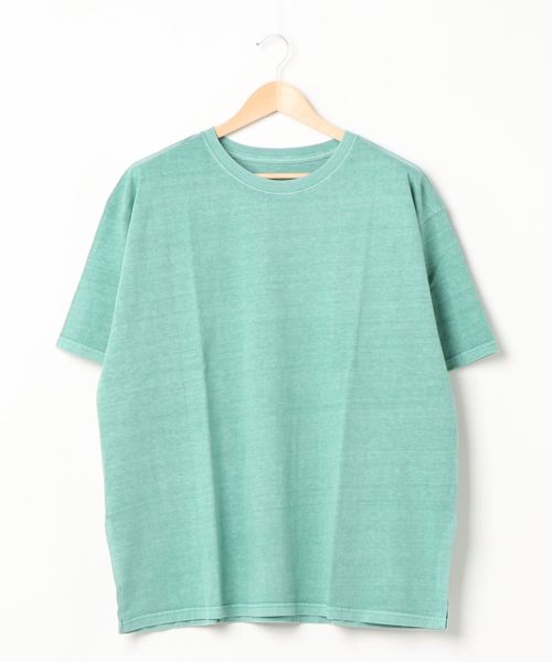 STYLEBLOCK（スタイルブロック）の「天竺ピグメントビッグTシャツ（Tシャツ/カットソー・レディース・チャコールグレー/ベージュ/パープル/カーキ/イエロー/グリーン・M）」の4枚目の写真
