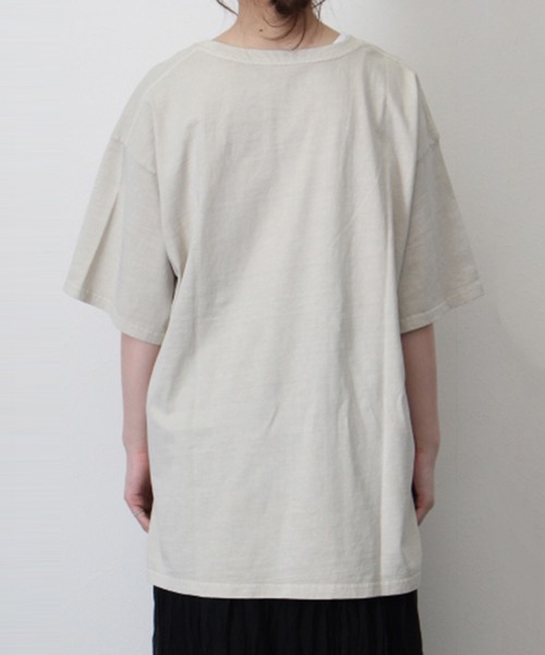 STYLEBLOCK（スタイルブロック）の「天竺ピグメントビッグTシャツ（Tシャツ/カットソー・レディース・チャコールグレー/ベージュ/パープル/カーキ/イエロー/グリーン・M）」の9枚目の写真