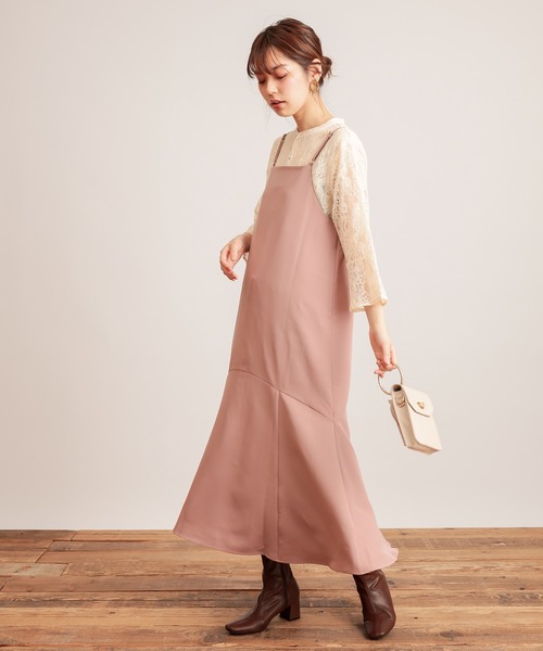 natural couture（ナチュラルクチュール）の「【WEB限定】前後2WAYちび釦キャミワンピース（ワンピース・レディース・ブラック/ブラウン/その他/その他1/ピンクベージュ・FREE）」の9枚目の写真