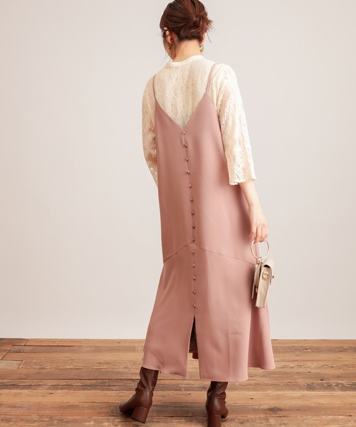 natural couture（ナチュラルクチュール）の「【WEB限定】前後2WAYちび釦キャミワンピース（ワンピース・レディース・ブラック/ブラウン/その他/その他1/ピンクベージュ・FREE）」の19枚目の写真