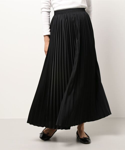 archives（アルシーヴ）の「サテンプリーツスカート（スカート・レディース・ピンクベージュ/グレイッシュベージュ/ブルー/ブラウン/グリーン/ベージュ/ブラック・MEDIUM）」の2枚目の写真